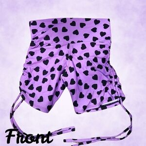Purple Heart Patterned Shorts